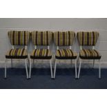 A SET OF FOUR RETRO TUBULAR DINING CHAIRS