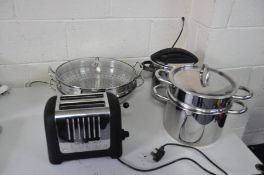 A DUALIT TWO SLICE ELECTRIC TOASTER (PAT pass and working), an Anthony Worrel Thompson two level Wok