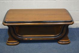 AN COFFEE TABLE with an undershelf, length 126cm x 167cm x height 47cm