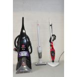 A BISSELL POWERWASH PRO CARPET WASHER, an Argos Cordless Stick vacuum (no PSU and flat) and a
