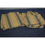 TWO PAIRS OF STRIPPED CURTAINS, both width 120cm x drop 227cm and