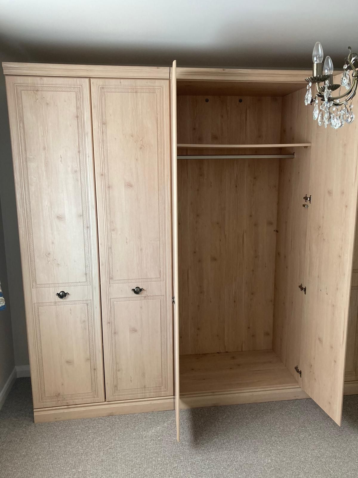 AN ALSTONS BEDROOM SUITE, comprising a five door wardrobe, approximate width 230cm (not assembled in - Image 2 of 7