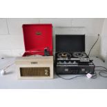 A DANSETTE MAJOR DeLUXE 21 in Beige and Red (PAT pass and in working order) and a Marconiphone