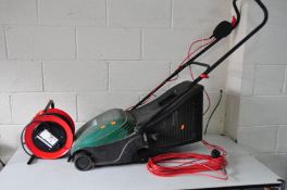 A QUALCAST ELAN 32 ELECTRIC CYLINDER MOWER with grass box (PAT pass and working) (partially broken