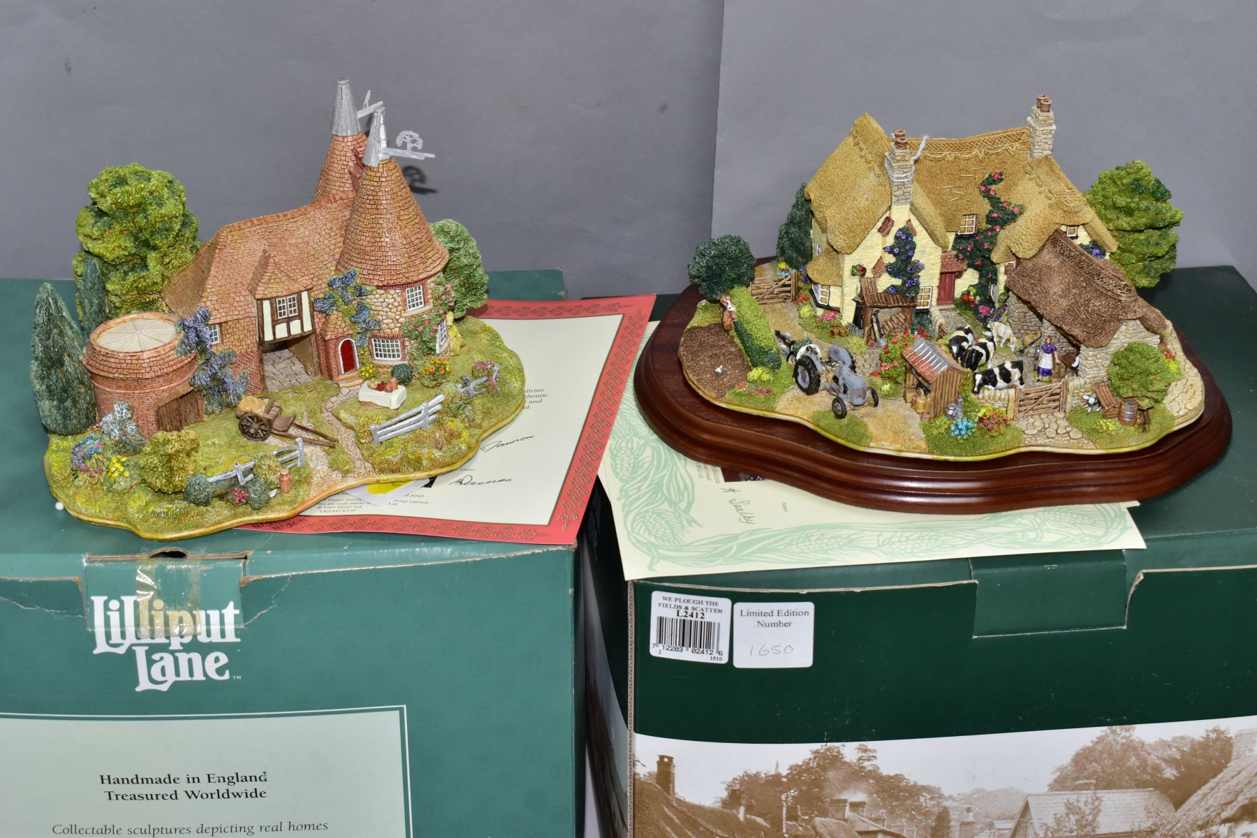 TWO BOXED LIMITED EDITION LILLIPUT LANE SCULPTURES, 'We Plough The Fields & Scatter' L2412, No