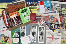 A QUANTITY OF FOOTBALL PROGRAMMES AND EPHEMERA, assorted programmes mainly 1960's and 1970's, to