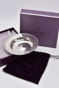 A BOXED 'ASPREY' SILVER DISH, armada style dish, hallmarked Britannia silver London 2005,