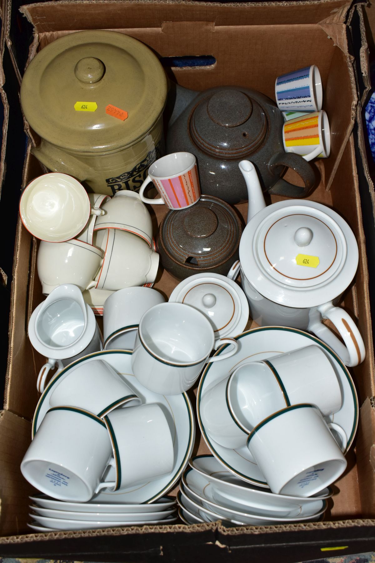 FIVE BOXES OF CERAMICS, GLASS AND BOOKS ETC, to include Noritake 'Legendary' coffee pot, six cups - Image 3 of 8