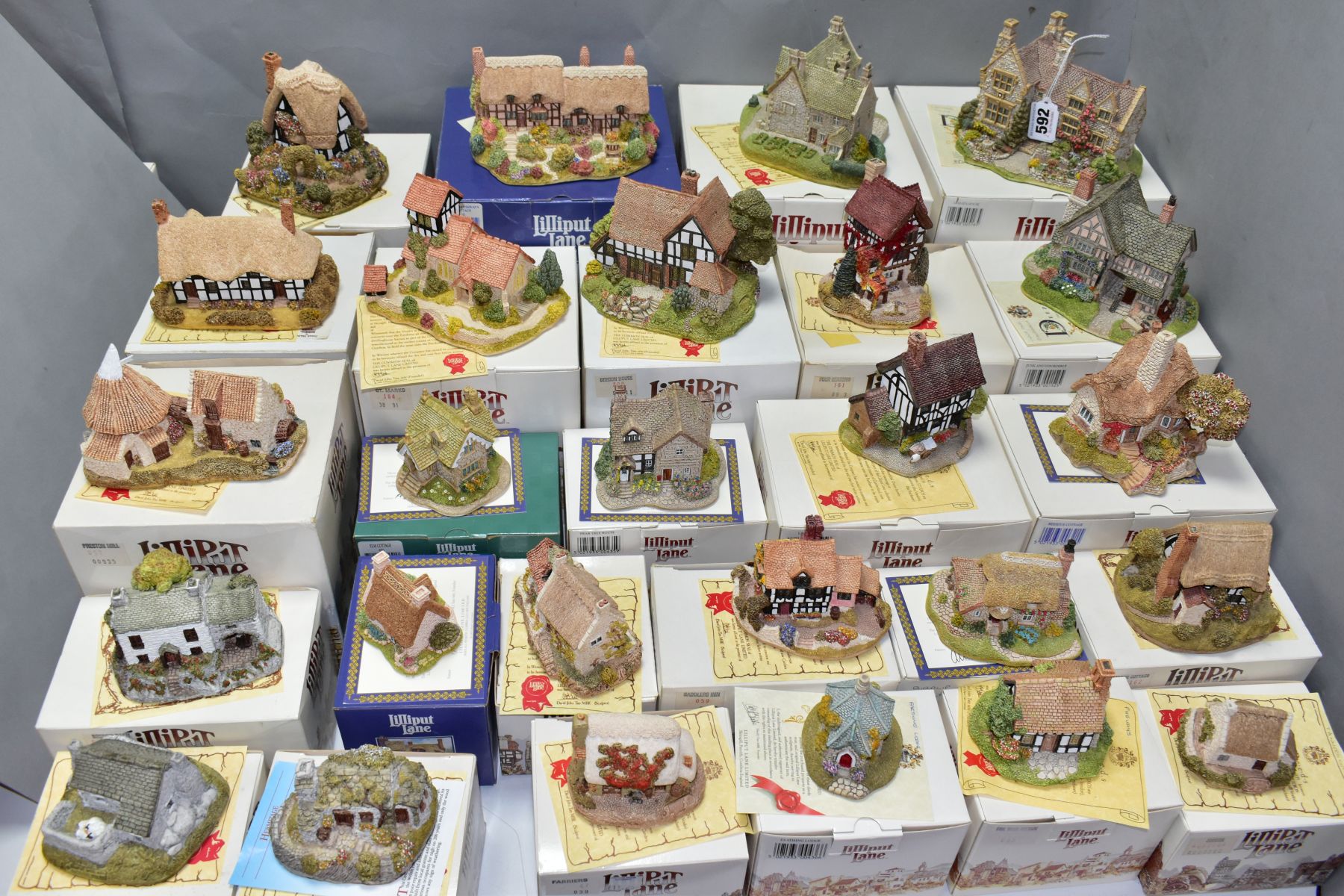 TWENTY SIX BOXED LILLIPUT LANE SCULPTURES, all with deeds, comprising twenty two from Midlands