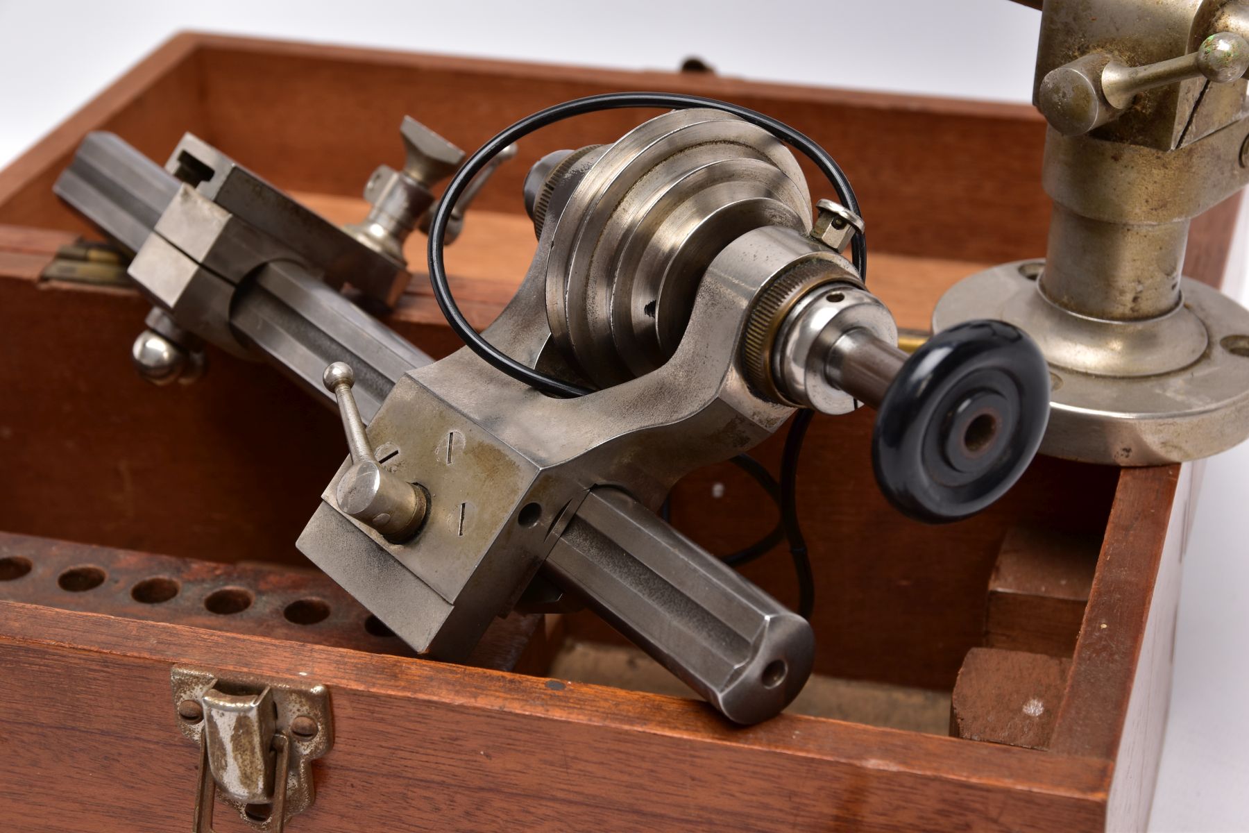 A 'LORCH' SCHMIDT & CO' JEWELLERS LATHE, boxed but incomplete, together with an additional gear - Image 12 of 16