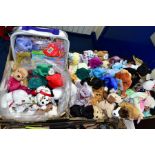 TWO BOXES OF ASSORTED TY BEANIE BABIES, majority with tags, includes Platinum Membership case,