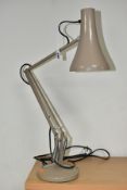 A HERBERT TERRY & SONS LTD ANGLEPOISE MODEL 90 LAMP, mushroom brown finish, weighted base, maker's