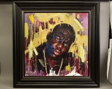 ZINSKY (BRITISH CONTEMPORARY) 'BIGGIE', a portrait of American rap music star Notorious B.I.G/Biggie