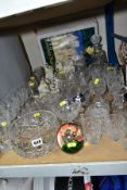 A QUANTITY OF CUT GLASS ETC, to include Derwent Crystal and Royal Crystal Rock (RCR), brandy