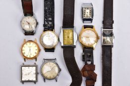 A BAG OF ASSORTED WRISTWATCHES, nine in total, of various styles, with names to include '