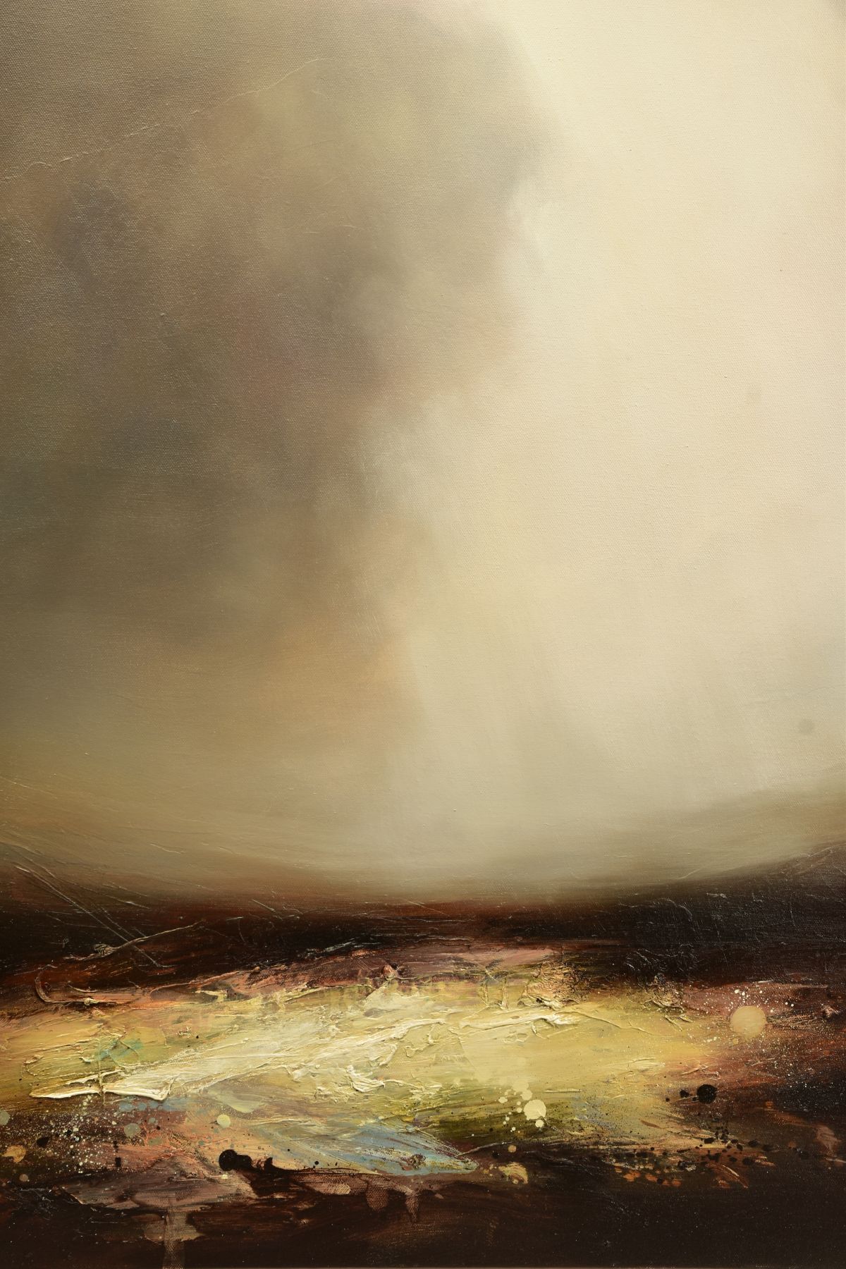 NEIL NELSON (BRITISH 1977) 'VALLEY DRIFTS II' an abstract landscape, oil on canvas, signed bottom - Image 3 of 12