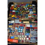 A QUANTITY OF UNBOXED AND ASSORTED PLAYWORN DIECAST VEHICLES, to include spot-on Morris 1100 No 262,