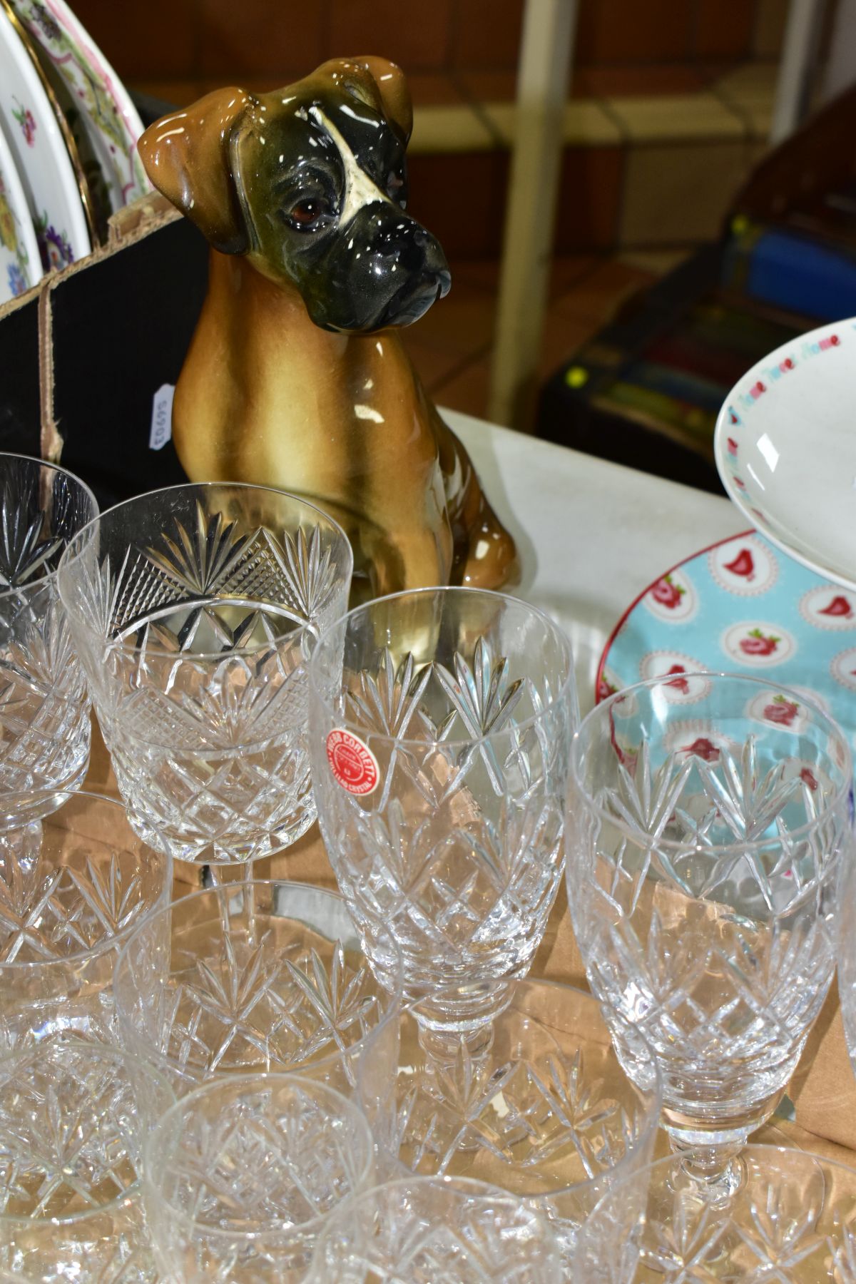 VARIOUS CUT GLASSES AND CERAMICS, to include Royal Crown Derby 'Mikado' jug (no lid), height 13.5cm, - Image 3 of 6