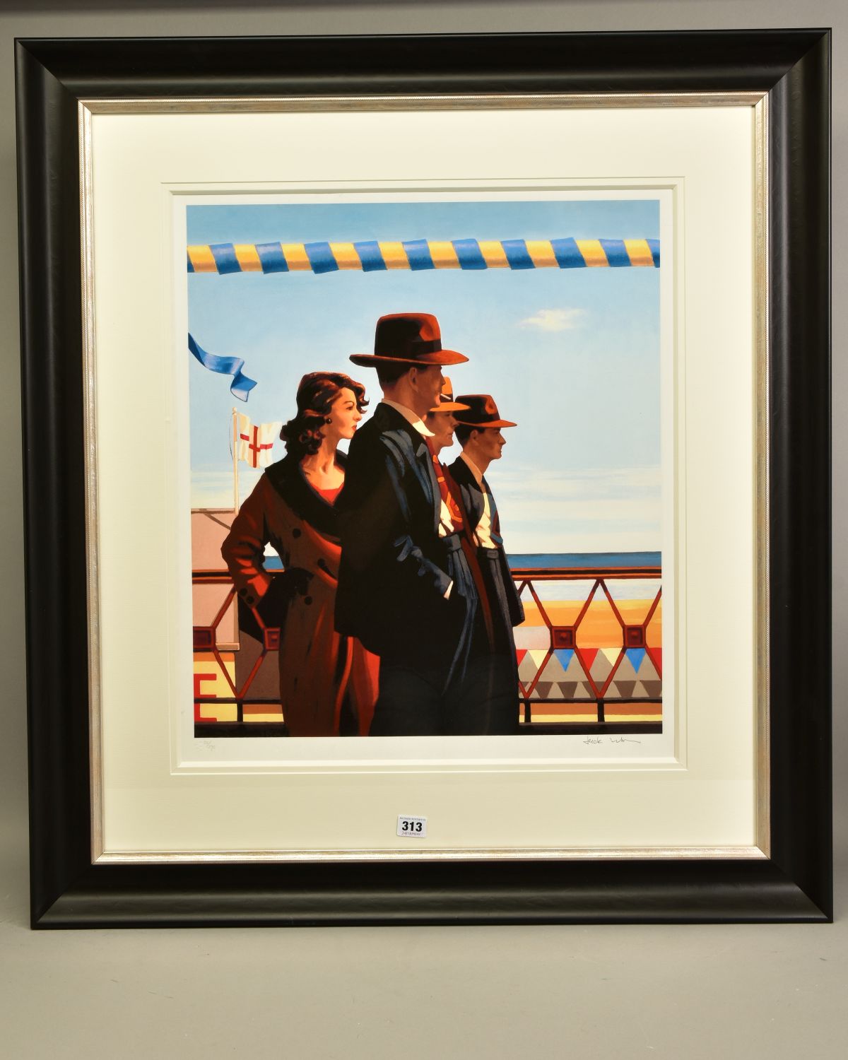 JACK VETTRIANO (SCOTTISH 1951) 'DEFENDERS OF VIRTUE', a limited edition print 56/295, three males