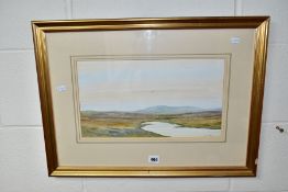 JOHN J. HOLMES (BRITISH 1937 -) 'Rannoch Moor', watercolour, signed lower right, titled verso on