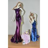 A 1940 BONE CHINA LADY FIGURE TITLED ELAINE AND TWO FRANKLIN MINT 'SOPHISTICATION' RESIN MODELS, the