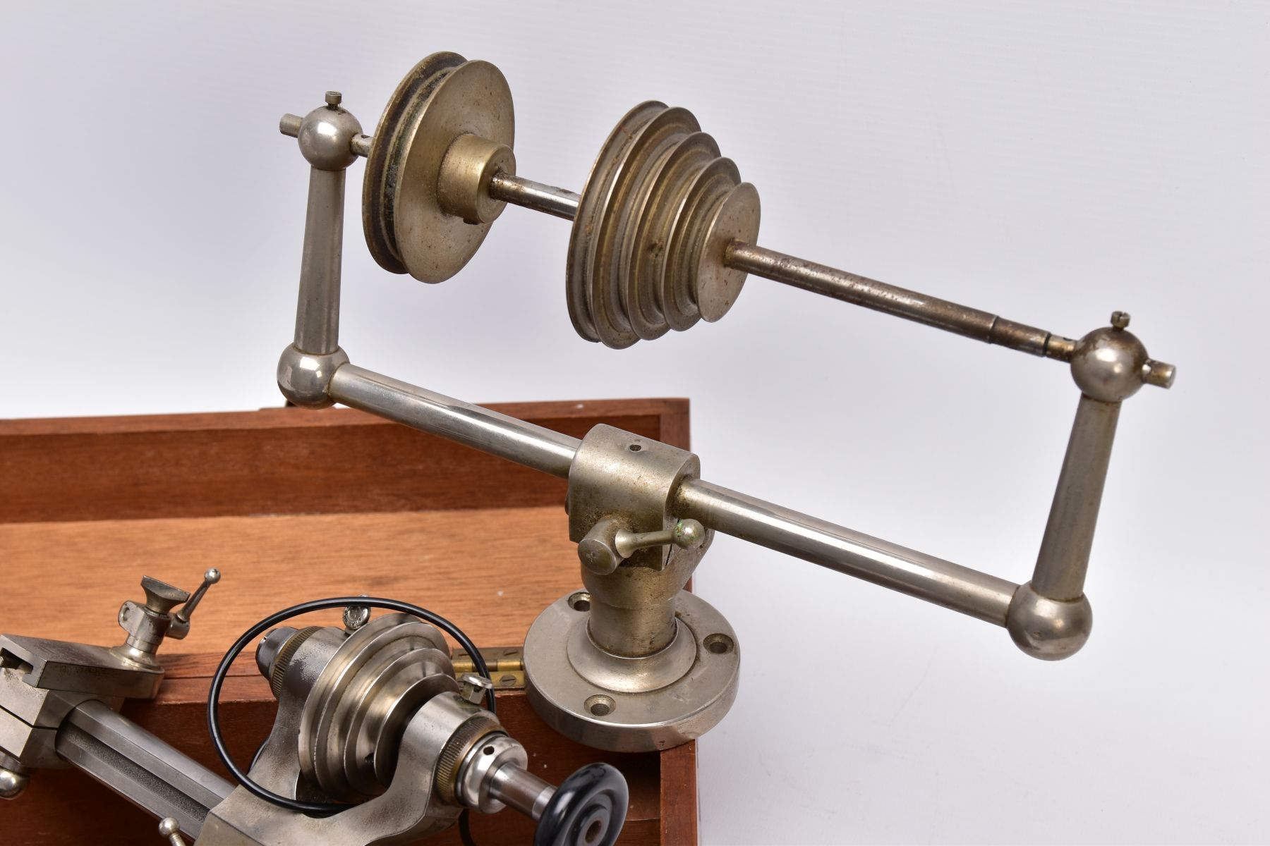A 'LORCH' SCHMIDT & CO' JEWELLERS LATHE, boxed but incomplete, together with an additional gear - Image 9 of 16