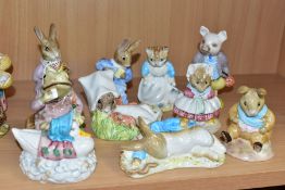 TEN ROYAL ALBERT BEATRIX POTTER FIGURES, 'Mr Benjamin Bunny', 'Jeremy Fisher', 'Jemima Puddle-duck