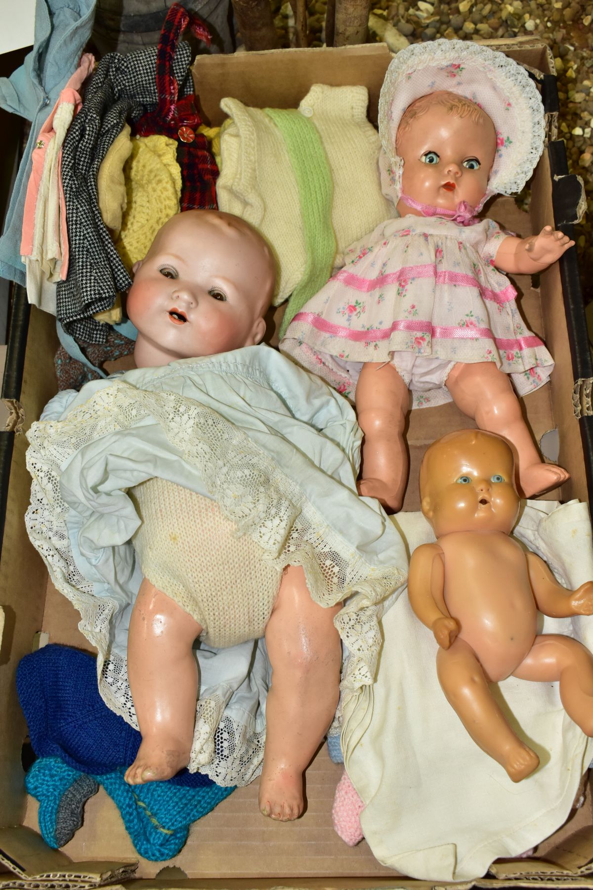 AN ARMAND MARSIELLE BISQUE HEAD BABY DOLL, nape of neck marked 'A.M. Germany 35I./5K', sleeping