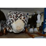 A MERRYTHOUGHT ROCKING LEOPARD, with a small Merrythought Rocking Horse, both in playworn