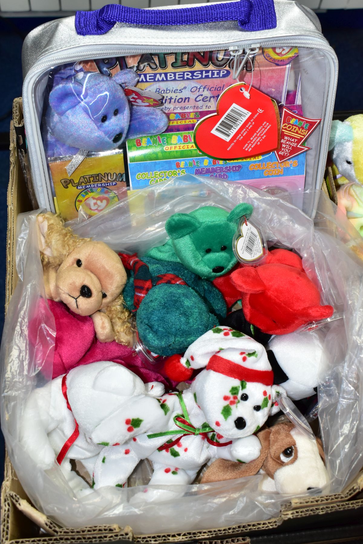 TWO BOXES OF ASSORTED TY BEANIE BABIES, majority with tags, includes Platinum Membership case, - Image 2 of 4