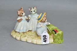 A BESWICK WARE BEATRIX POTTER FIGURE GROUP, 'Mittens, Tom Kitten and Moppet', Bp-8c (Condition
