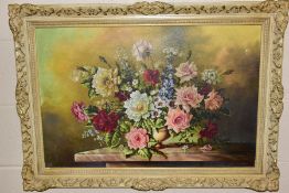 ARTHUR FIDLER (20TH CENTURY), a still life study of wild flowers in a bowl, signed bottom right, oil