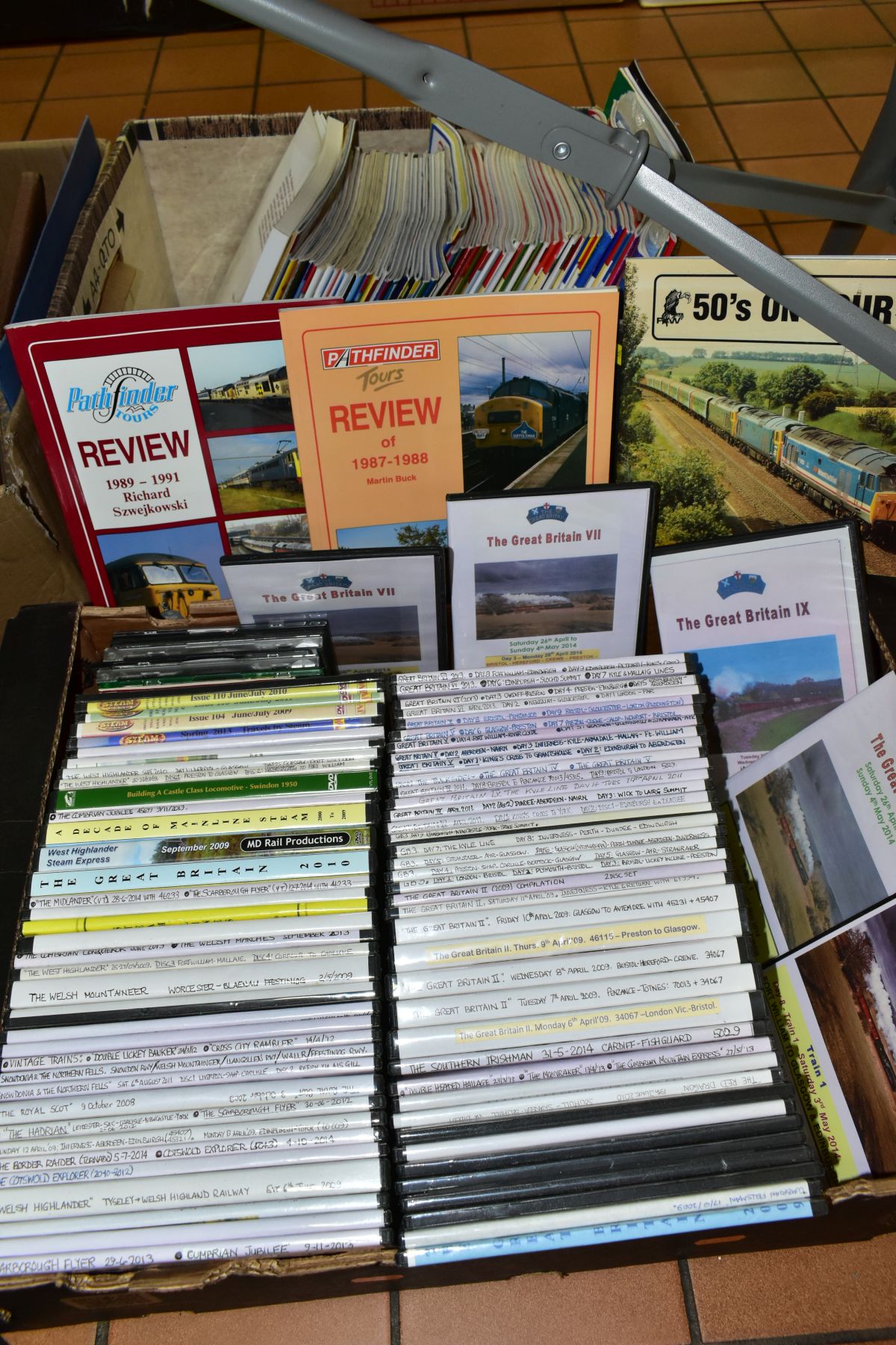 A QUANTITY OF RAILWAY RELATED DVD'S AND MAGAZINES, DVD's to include many rail tour related titles