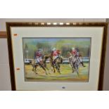 PASTEL DRAWING, PRINTS AND MAPS, etc, to include a pastel drawing of a Polo Match, indistinctly