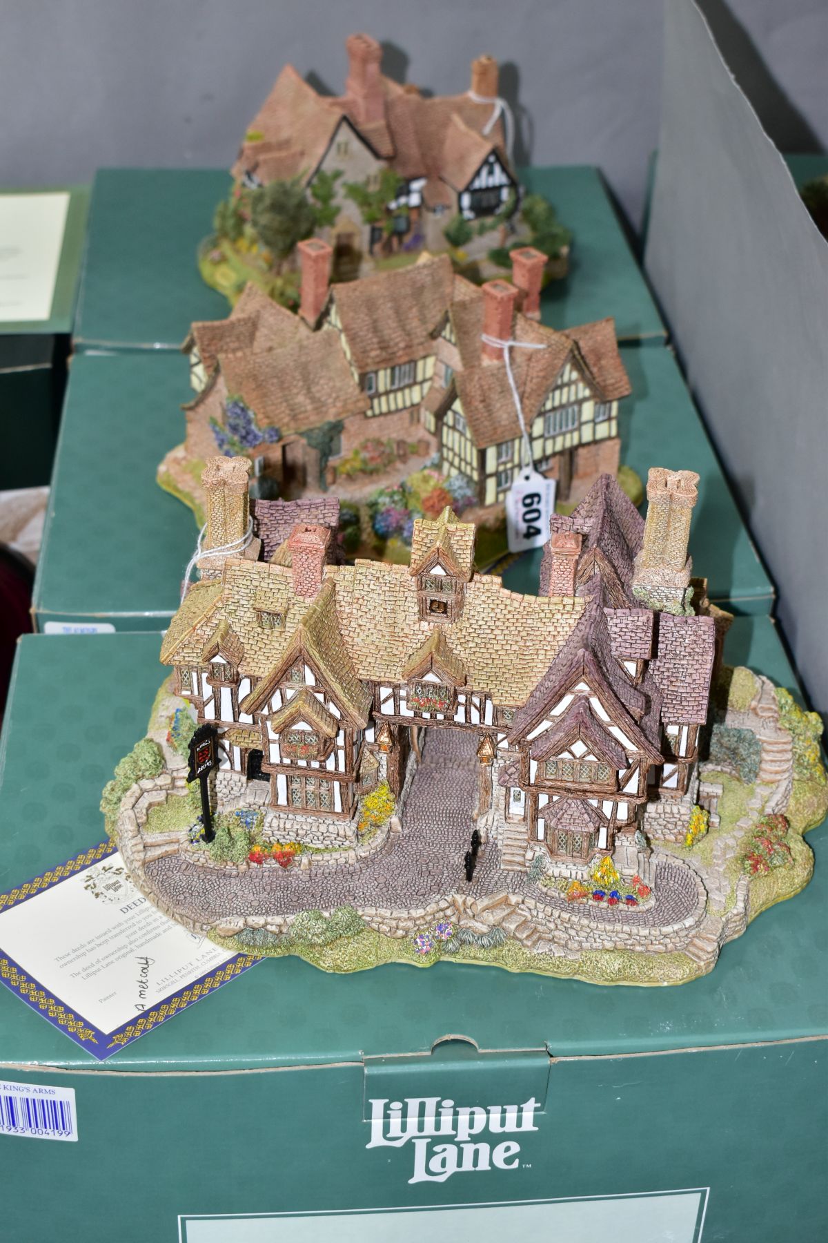 THREE BOXED LILLIPUT LANE SCULPTURES, 'The Almonry' 119 from Founders Choice, with deeds, 'The Kings