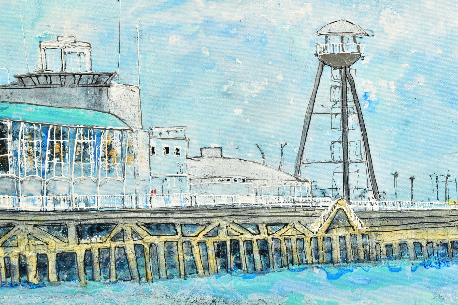 KATHARINE DOVE (BRITISH CONTEMPORARY) 'BOURNEMOUTH PIER', a south coast landscape, signed bottom - Image 9 of 14