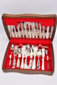 A COMPLETE CANTEEN OF 'VALIANT PLATE'CUTLERY, a forty four piece set to include knives, forks,