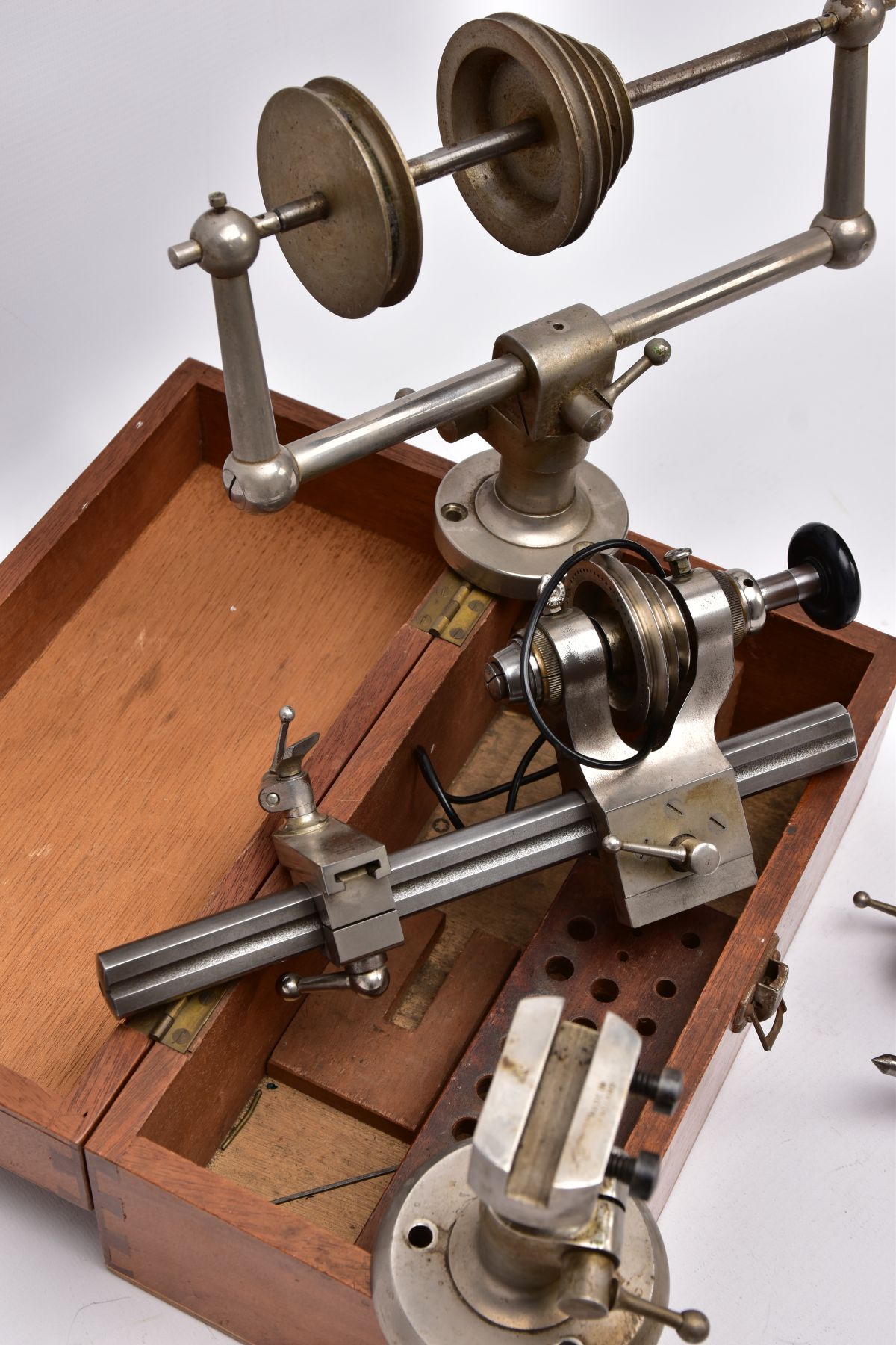 A 'LORCH' SCHMIDT & CO' JEWELLERS LATHE, boxed but incomplete, together with an additional gear - Image 13 of 16