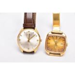 TWO GENTS WRISTWATCHES, the first a hand wound movement, round silver dial signed 'Accurist,