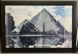 KRIS HARDY (BRITISH 1978) 'LOUVRE REFLECTIONS IV', a study of the Parisian Art Gallery, signed