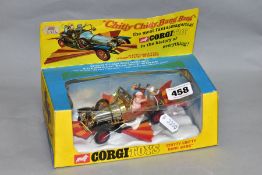 A BOXED CORGI TOYS 'CHITTY CHITTY BANG BANG' CAR, No 266, rarer version with the gold trim,