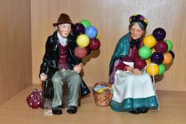 TWO ROYAL DOULTON FIGURES, 'The Old Balloon Seller' HN1315 and 'The Balloon Man' HN1954, printed