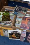 TWO TRAYS CONTAINING OVER TWO HUNDRED LPS, artists include the Mamas and the Papas, Chet Atkins,