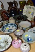 STUDIO POTTERY etc, to include a pair of small bowls signed Jam, dish signed S C Arden, bowl