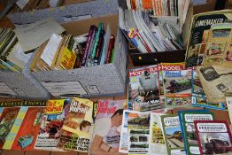 SIX BOXES OF ASSORTED MAGAZINES AND BOOKS, 1960's to date, subjects include Car Mechanic,
