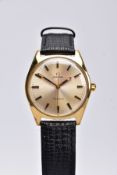 A GENTS 'OMEGA GENEVE' WRISTWATCH, hand wound movement, round champagne dial signed 'Omega, Geneve',