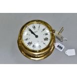 WEMPE CHRONOMETERWERKE GERMAN SHIPS WALL CLOCK, with striking bell movement, Roman numbers, diameter