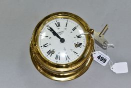 WEMPE CHRONOMETERWERKE GERMAN SHIPS WALL CLOCK, with striking bell movement, Roman numbers, diameter