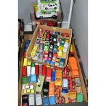 A QUANTITY OF UNBOXED AND ASSORTED PLAYWORN DIECAST VEHICLES, to include Dinky Toys Field Marshall