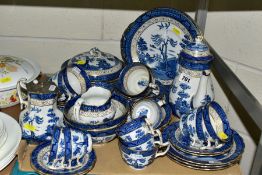 A SMALL QUANTITY OF BOOTHS REAL OLD WILLOW TEA AND BREAKFAST WARES, comprising seven tea cups,